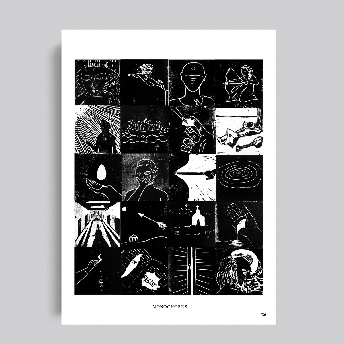 prototypepubs's tweet photo. Monochords by Yannis Ritsos (trans. Paul Merchant) with @ChiaraAmbrosio is now available to pre-order, plus a limited edition screenprinted poster of a selection of Chiara's linocuts by @thealephpress. 

https://t.co/55kJcQZ1hH https://t.co/a0dbI4nBfr