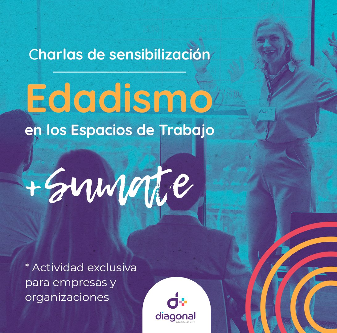 Las #CharlasDeSensibilización sobre #DiversidadEtaria para empresas buscan generar conciencia sobre el valor de la inclusión y diversidad en los equipos de trabajo.
¿Tu organización aprovecha la riqueza que aporta la multigeneracionalidad?
Sumate 👉 corporativas@diagonal.org.ar
