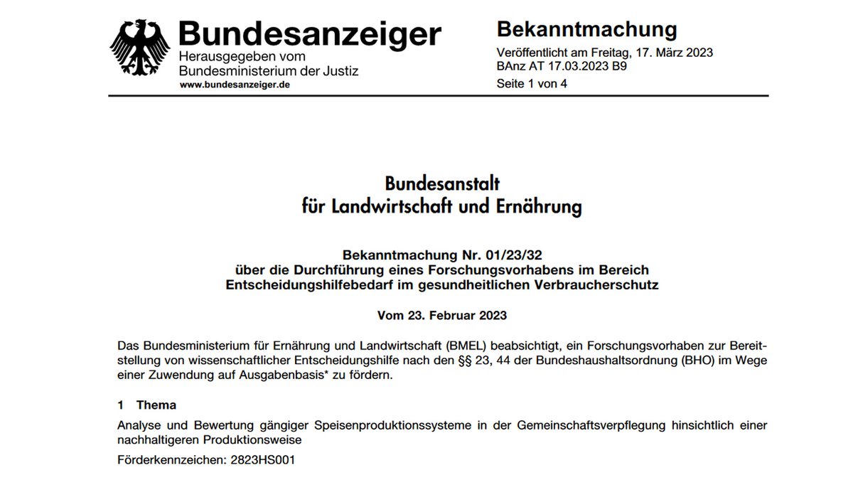 dge_wissen's tweet photo. Einreichen der #Projektskizzen für das #Forschungsvorhaben des @bmel zu nachhaltigeren Speisenproduktionssystemen in der #Gemeinschaftsverpflegung ist noch möglich bis:
➡️ Freitag, 28. April 2023
https://t.co/HzWBPgqMzy https://t.co/EL1VIS4wux