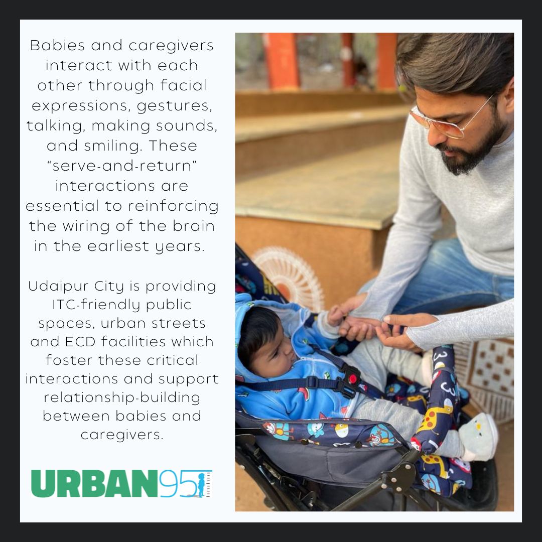 Urban95U's tweet photo. Babies and caregivers interact with each other through facial expressions, gestures, talking, making sounds, and smiling. These “serve-and-return” interactions are essential to reinforcing the wiring of the brain in the earliest years.
#earlychildhoodmatters #childfriendlycities https://t.co/YXF1rJ1VZi