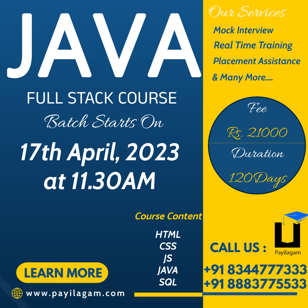 payilagam's tweet photo. #payilagam #java #javafullstack #javaonline #javatraining #javafullstack #fullstackdeveloper #javadevelopercourse #fullstackdeveloper #fullstacktrainingcourse #javadeveloper #javatraining #javaonlinetraining #javadevelopementcourse #javatraininginchennai https://t.co/X5W2b0aH3z