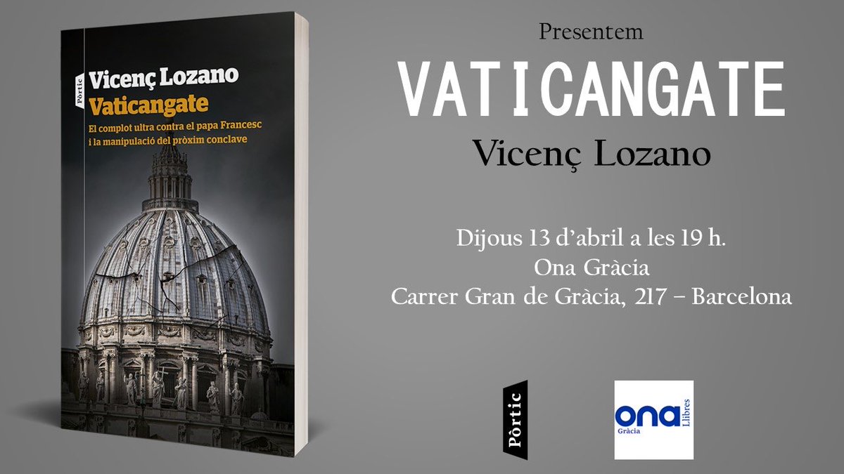 montserratubeda's tweet photo. Avui Vicenç Lozano ens parla del Vaticangate ⁦@Ed_Portic⁩ ⁦@JosepLluchPuig⁩ https://t.co/bxcSs5LXlX