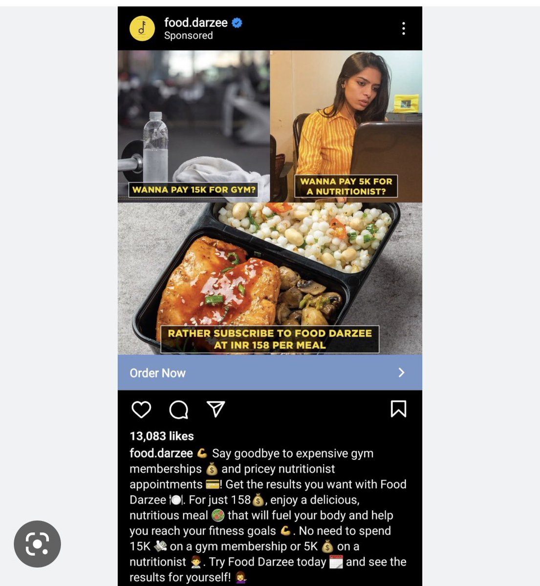 Really, @FoodDarzee ? Are you saying people needn’t exercise & can just rely on your curated meals to be fit? Is there a scientific/medical basis for this? Irresponsible advertisement for a company that claims to focus on health.