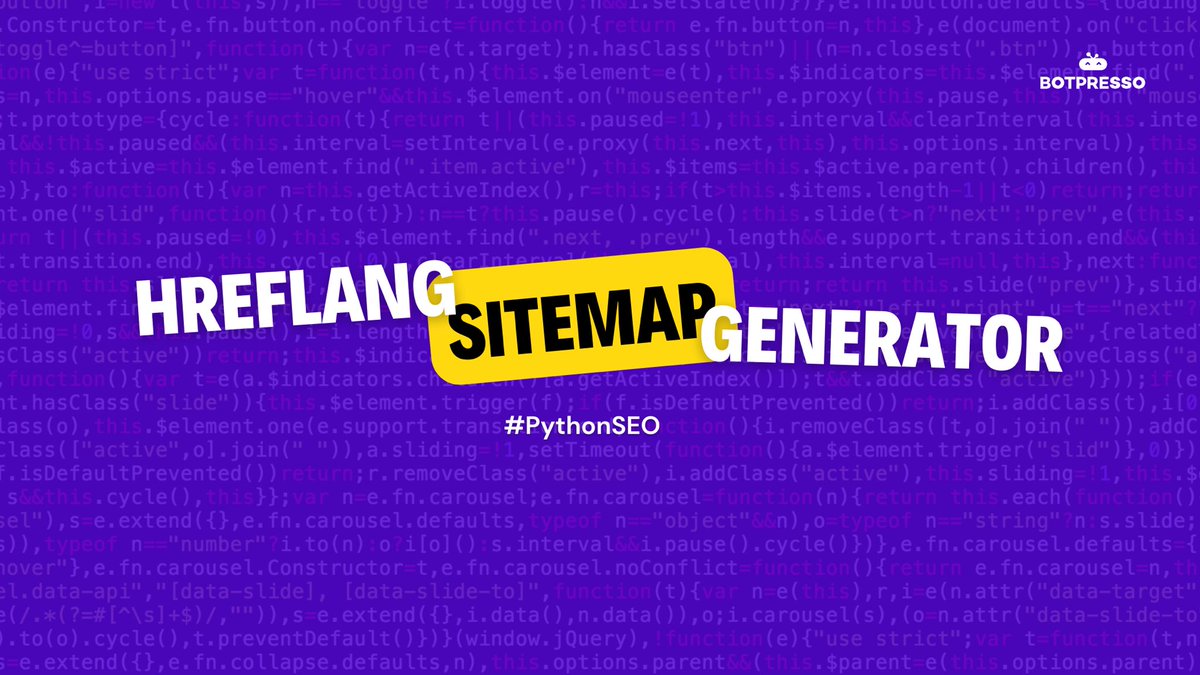 botpresso's tweet photo. Overcoming an international #SEO challenge with AI! ๐
We worked with our friend #ChatGPT to write a Python script that can help you create a hreflang sitemap with ease ๐ฅ
Check it out here ๐ https://t.co/gHxvRa0qTJ
#PythonSEO #AutomationSEO #ChatGPTforSEO https://t.co/pqgwLvYiuO