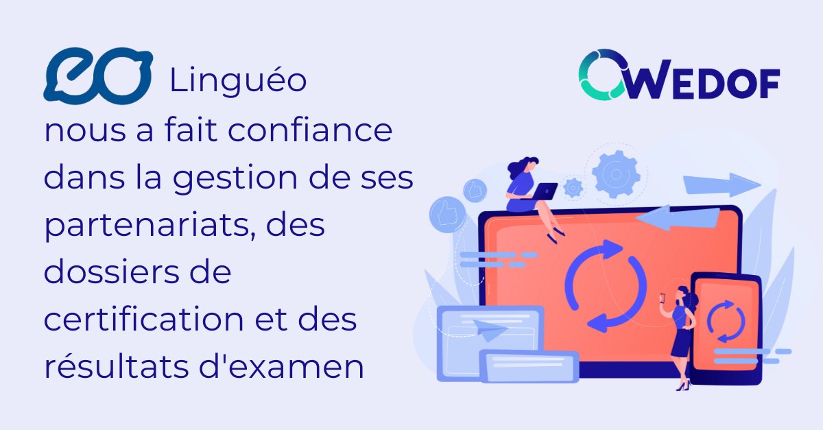 #Wedof est heureux de compter <a href="/Lingueo/">Lingueo</a> comme un de ses organismes de certification collaborateurs 🔔

#dossiercpf #edof #gestionformations #organismecertificateur #lingueo #logicielformation #apiformation