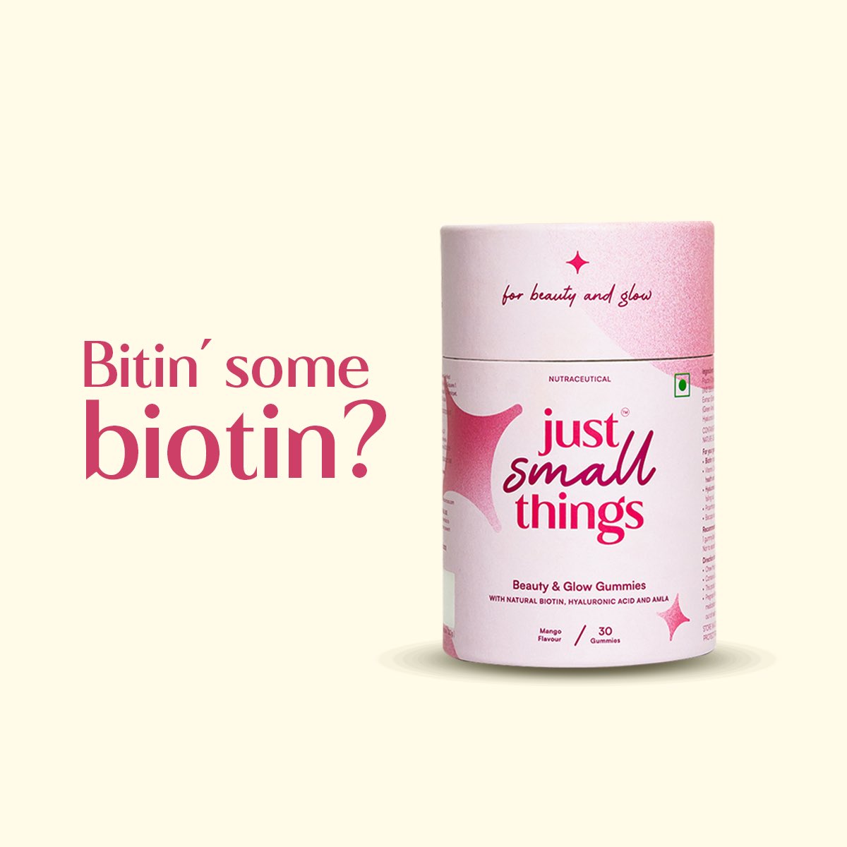 While ‘Biotin’ maybe a much used buzzword in the beauty industry, what is it exactly? Swipe over to know more!

#JST #JustSmallThings #biotin #beautyglow #gummies #smallsteps #MakeABigChange #healthy #nutraceuticals