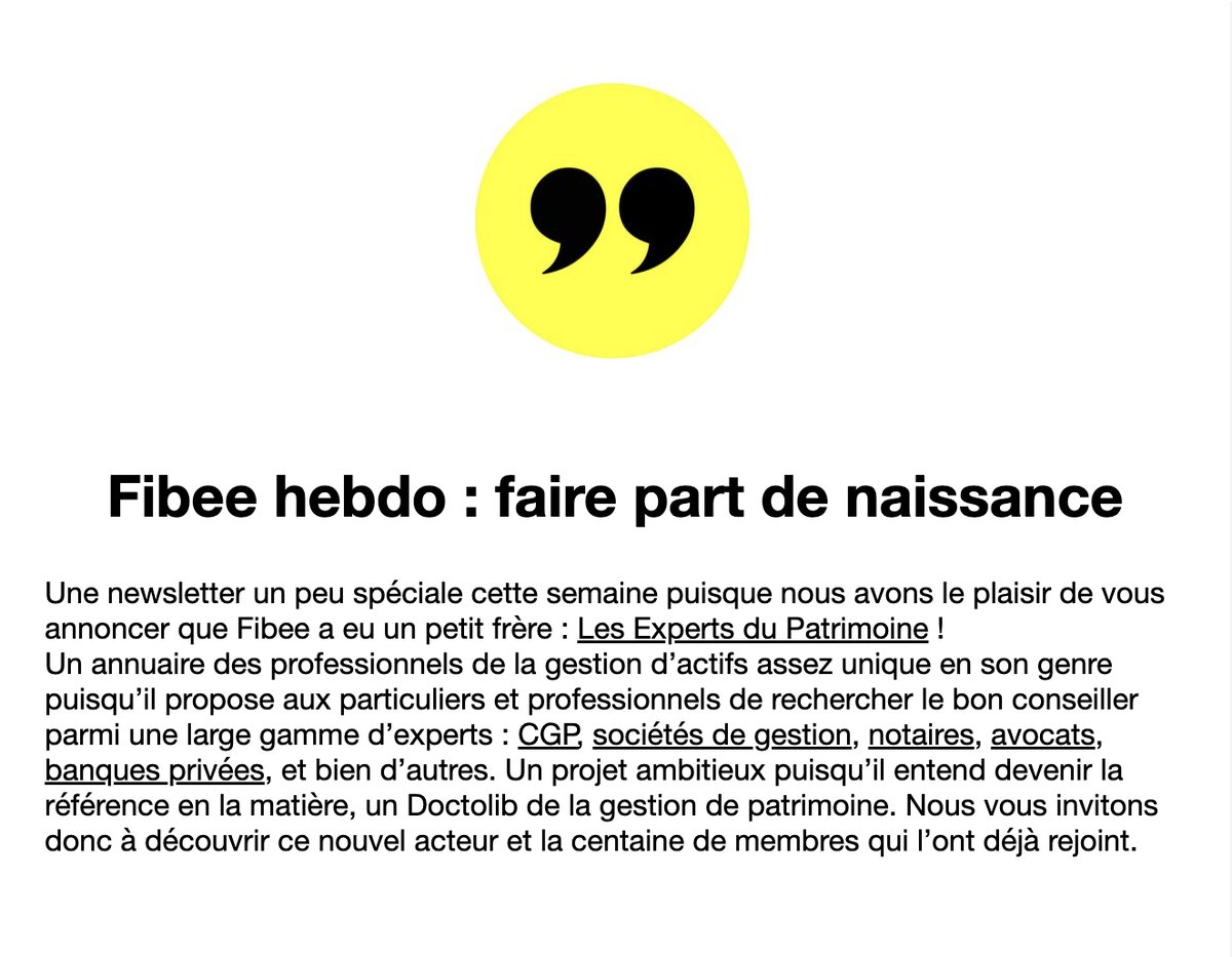 expatrimoine's tweet photo. Fibee hebdo : faire part de naissance
Lire la newsletter : https://t.co/1V0CIJcVLE https://t.co/Mc0DEwF1LR