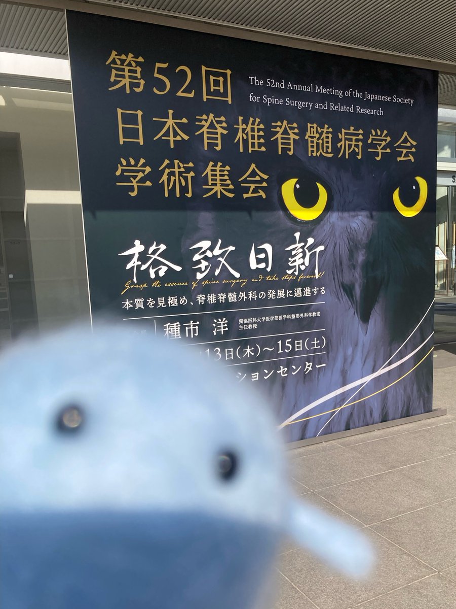 MV_kansetsugeka's tweet photo. 第52回 #日本脊椎脊髄病学会 学術集会のパネルの前で記念撮影しました📸
初めての北の大地に興奮気味のメジダコちゃん,カメラに近づきすぎです⚠️😉
#学会参加するメジダコ #JSSR #羊毛フェルト https://t.co/2n3Ia1k8ek