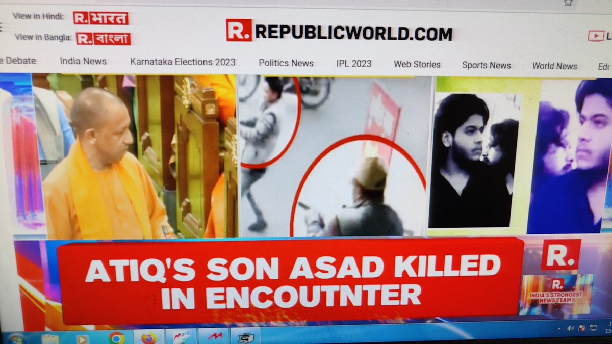 Asad, S/O gangster & Ex-Samajwadi Party lawmaker #AtiqAhmed and shooter Mohammed Ghulam killed in an #encounter in Jhansi. Both were wanted in the Umesh Pal murder case of Prayagraj and carrying a reward of Rupees five lakhs each. #AtiqAhmed