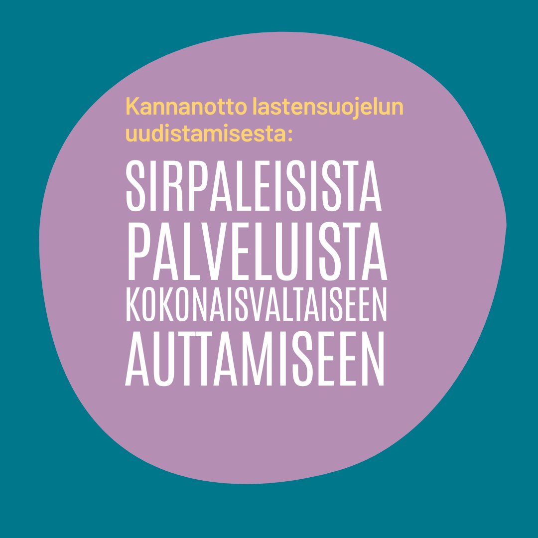 Lastensuojelua on uudistettava:
✔ panostetaan rohkeammin ehkäisevään lastensuojeluun
✔ annetaan asiakkaille aktiivinen rooli – #osallisuus mukaan rakenteisiin
✔ järjestöjen osaaminen otetaan osaksi julkisia palveluita

📢Lue kannanotto:bit.ly/kannanotto-las…
<a href="/lastensuojeluKL/">Lastensuojelun Keskusliitto</a>
