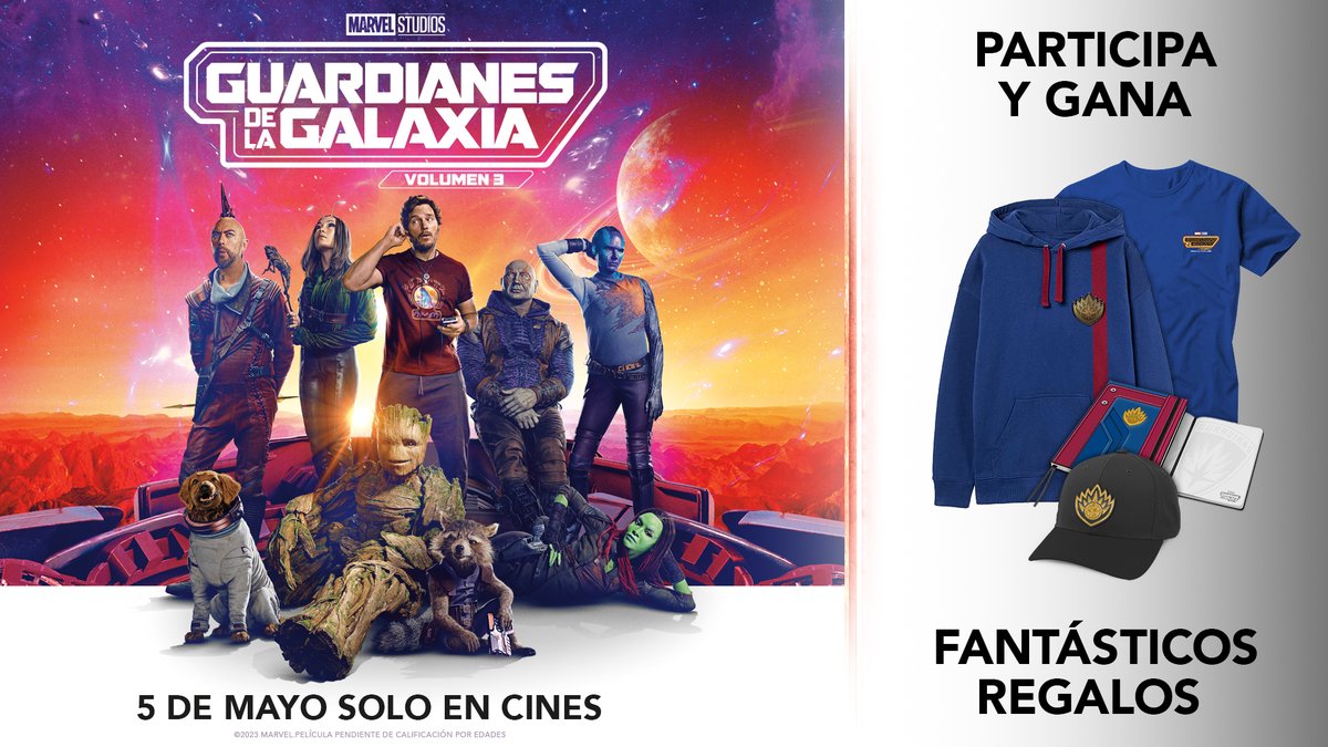 ¡CONSIGUE UNO DE ESTOS 10 PACKS DE #GuardianesDeLaGalaxia3!
Para participar:
🐦 ¡Síguenos! (<a href="/ocine_es/">OCINE</a> )
🔁 RT
🗨 Menciona a la persona más fan de #Marvel que conozcas
📃BBLL➡ bit.ly/416eBx8 
📅 Finaliza el 19/04 📅