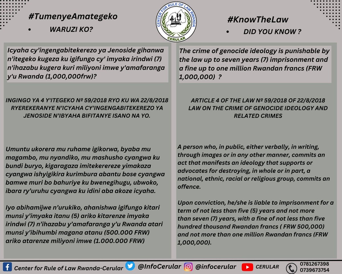 InfoCerular's tweet photo. #Kwibuka29 #Unity_MemoryRW #RwOT @Rwanda_Justice https://t.co/69xudp1SXs