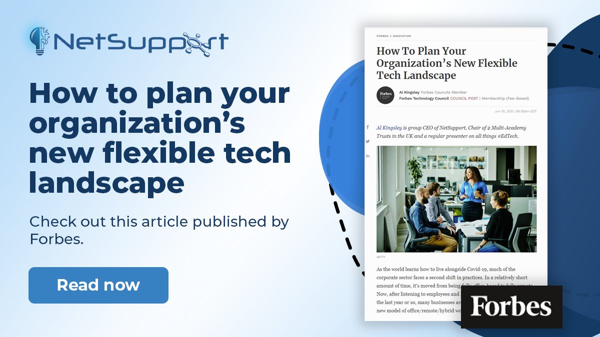 NetSupport_Ca's tweet image. Check out this article published by Forbes – ‘How to plan your organization’s new flexible tech landscape’ by Al Kingsley. mvnt.us/m1390815

#FlexibleTech #FlexiTech #RemoteSupport #HybridWorking