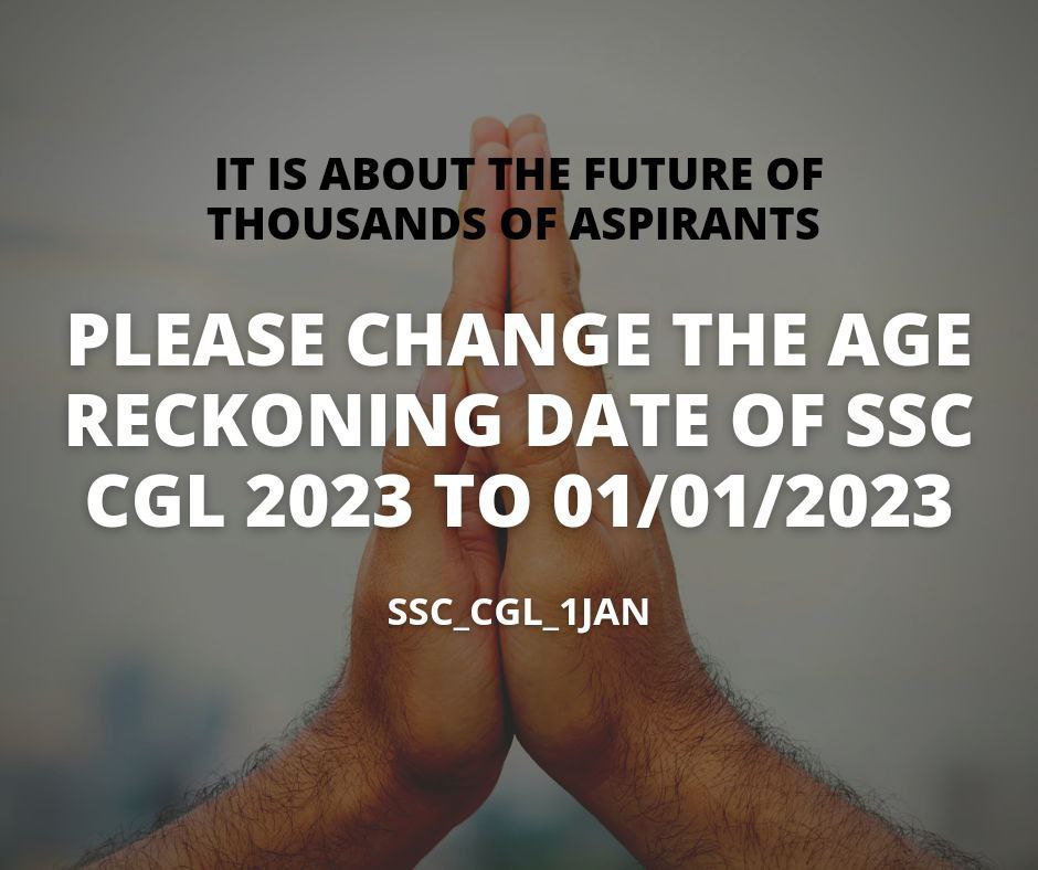 SSC_CGL_1JAN's tweet photo. The SSC CGL exam is a test of both knowledge and skills. Changing the age reckoning date to 1st Jan 2023 will ensure that aspirants can focus on their preparation without worrying about age restrictions. @ssc_official__ @DoPTGoI @PMOIndia https://t.co/uBXLQdR726