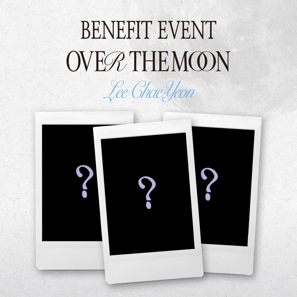 #이채연 (LEE CHAE YEON) [Over The Moon] POCAALBUM 💜BENEFIT EVENT OPEN💜

💜[Over the Moon] QR카드 4종 모두 POCAALBUM 앱에 등록 완료 시
💜이채연 미공개 폴라로이드 FAVE (Digital) 3종 증정

🎁이벤트 안내
🔗bit.ly/3KAxL7d
📅~23.05.11 (THU) 23:59(KST)