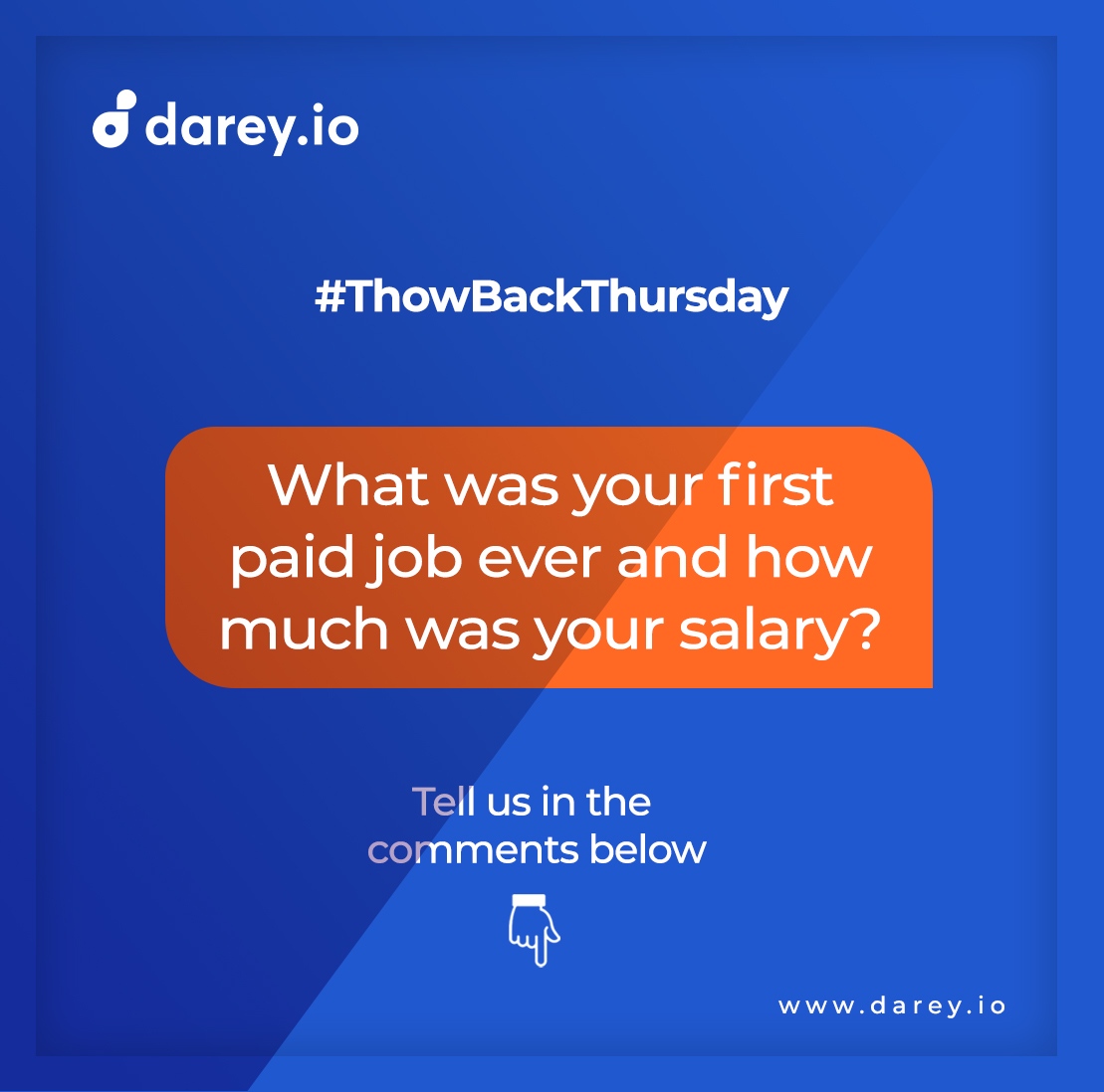 darey_io's tweet photo. Let's have a little throwback fun today.
What was your first job and how much were you paid?

#throwbackthursday #DevOps  #ChangeCareer #OnlineTraining #transitionintotech 
#howtotransitionintotech #DevOpsMasterClass 
#DevOpsCertification https://t.co/699dqjeK5x