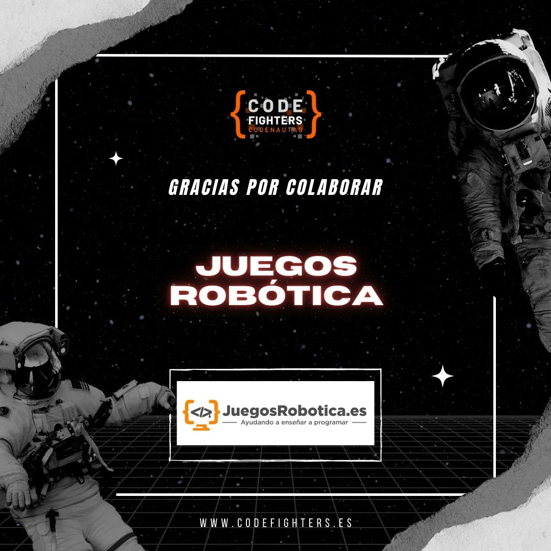 SomosCodenautas's tweet photo. Gracias a la colaboración de @GEGSpain @Asoc_AVAST y @JuegosRobotica que nos ayudan con la difusión de #CodeFighters
Participa 👇👇
https://t.co/53z6sTg9s1 https://t.co/PaMuHXOqOU