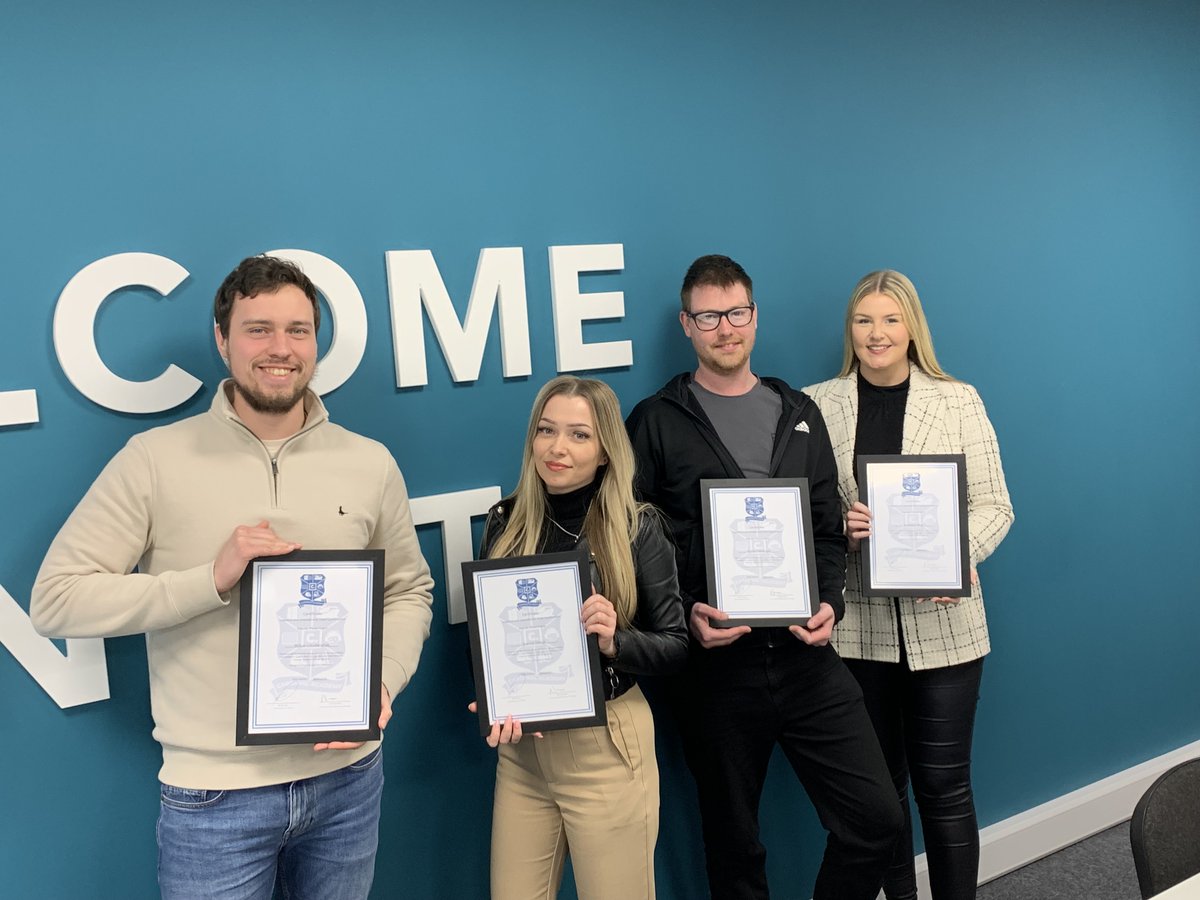 It was nice to have our colleagues Rokas , Joanna , Rebecca and Stefan come over from Cardinal Liverpool. They have all now completed the 6 modules of our in-house Logistics and International Trade course. Well done everyone!