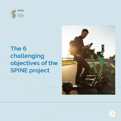 project_spine's tweet photo. The SPINE consortium will reinforce public transport systems by integrating them with new mobility services, sharing schemes, active transport modes, and micro-mobility. The consortium has set 6 objectives to achieve this vision. 
#SmartPublicTransport https://t.co/ddFyo30O4w