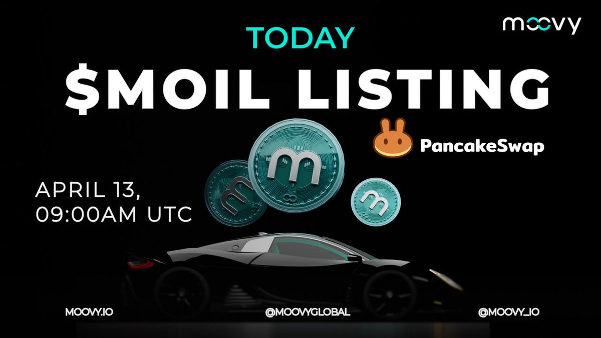 #MOOVY - a #Drive2Earn platform. 🔥

Listing time: 13th April, 09:00 UTC - on PancakeSwap 

✅App is in Public Beta
✅#INO on <a href="/gate_io/">Gate.io</a>
✅Agreement with another top-tier exchange already present (not public info) 
✅Big news are coming!

<a href="/moovy_io/">Moovy</a>

👉 t.me/moovyglobal