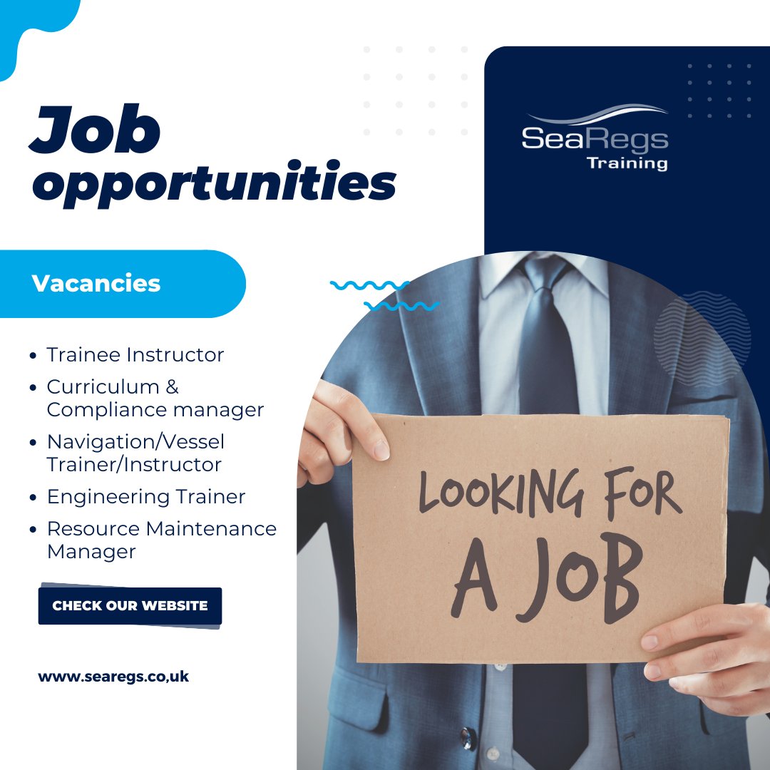 Visit our website to find out more about these fantastic job opportunities.
searegs.co.uk/searegs-job-op…

#boat  #boating #maritime #hire #workboat #sea #jobopportunities #recruitment #onthewater
