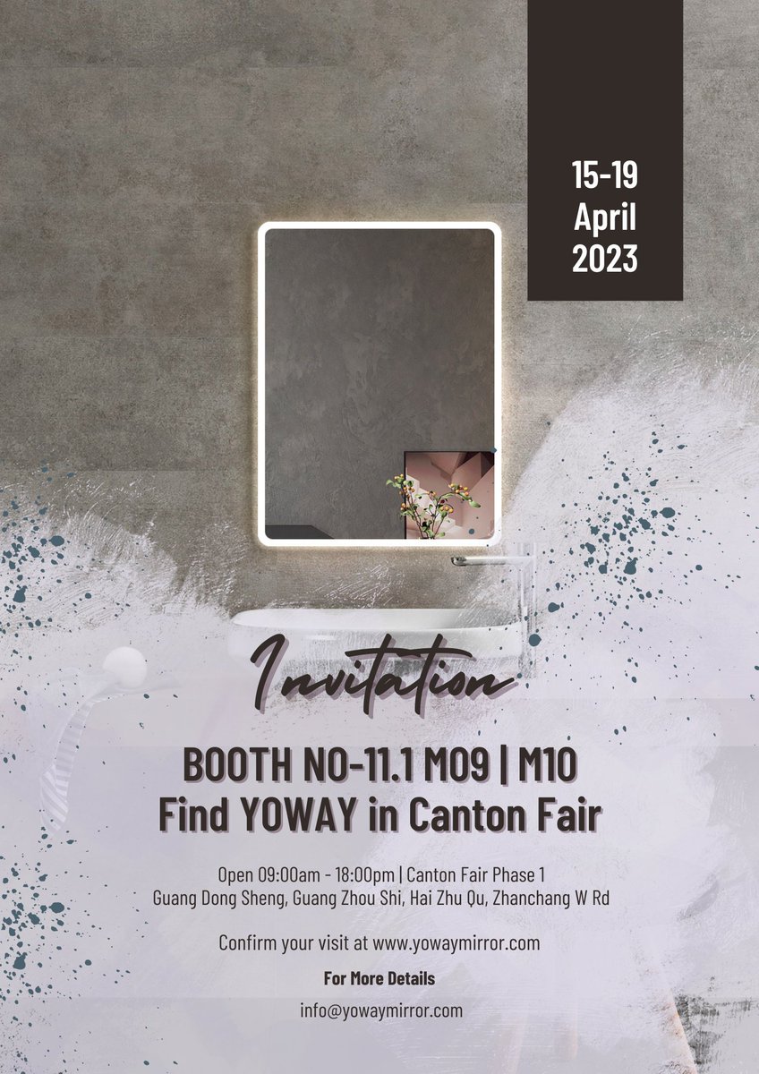 Yoway12's tweet image. We are thrilled to announce that #YOWAY will attend the 133rd #CantonFair, one of the largest trade fairs in the world, from April 15th to 19th.
This is an opportunity to gain an insight into YOWAY's all-around manufacturing solutions on #bathroom LED Mirrors.