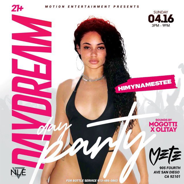 DjMoGotti's tweet photo. This Sunday me and the squad Motion ENT 4/16 launching our day party. Daygo if you ain’t got plans you do now. Pull up vibe our this will be an event heavily surrounded by women food liquor and hookah available. Get you ticket and tables hit your favorite bottle girl or hit me. https://t.co/mdIcmuR5eG
