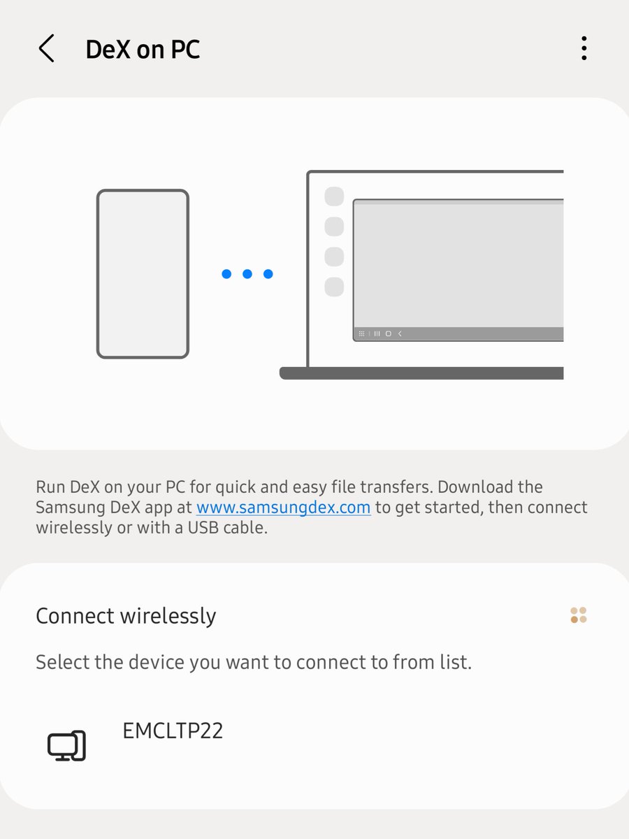 AbhithRajan's tweet image. Just tried out #SamsungDeX on PC wirelessly and I&apos;m blown away! The convenience of accessing my phone on a larger screen without any cords is game-changing. Samsung has nailed it with this one! #WirelessDeX #PCConnectivity
