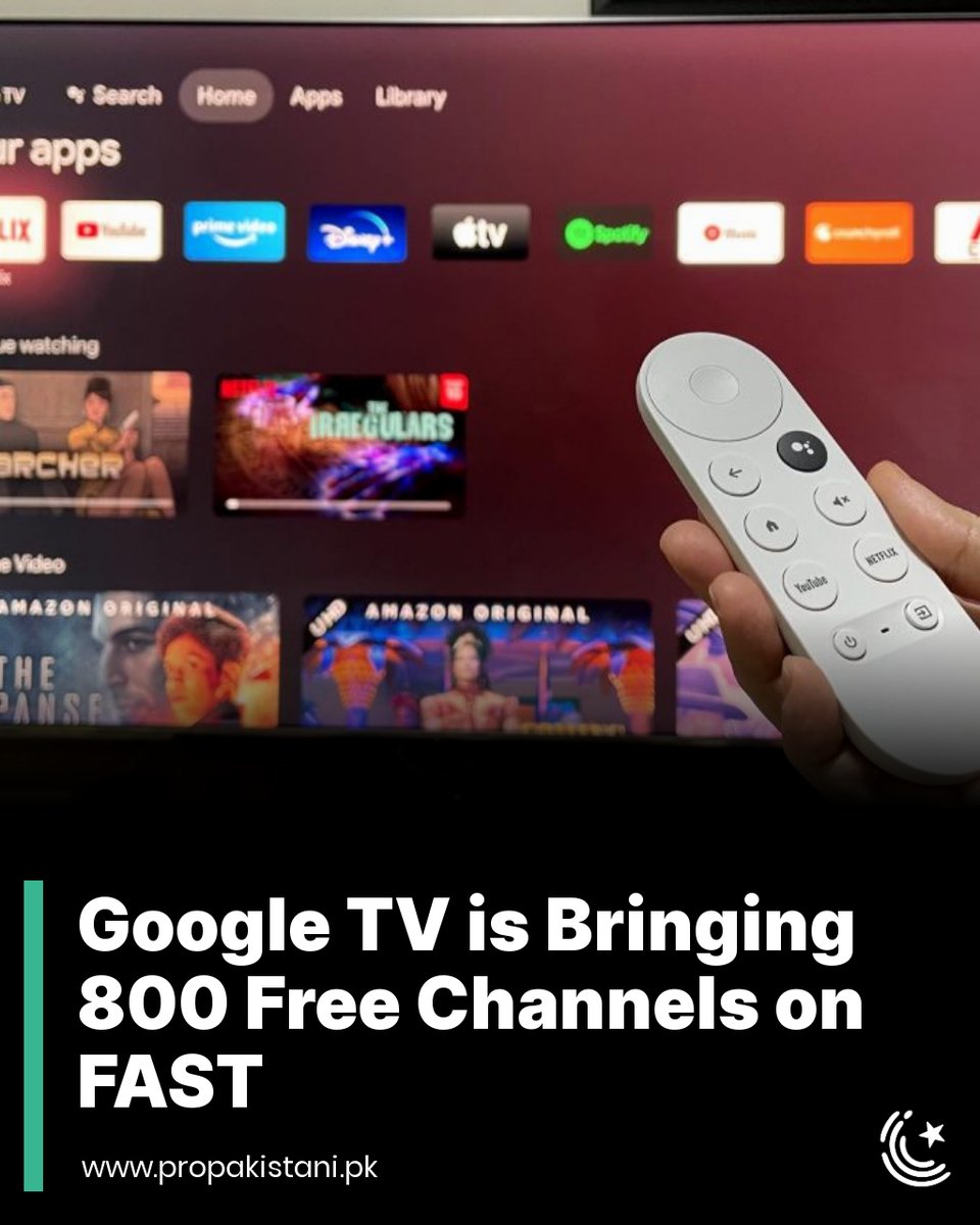 ProPakistaniPK's tweet photo. Whether you're watching on a Chromecast or a TV running the software, you'll start to see these channels appear over the next few weeks.
Read More: https://t.co/LoUuOJIHSj
#GoogleTV #Channels #FreeChannels https://t.co/HfxggvHNeD