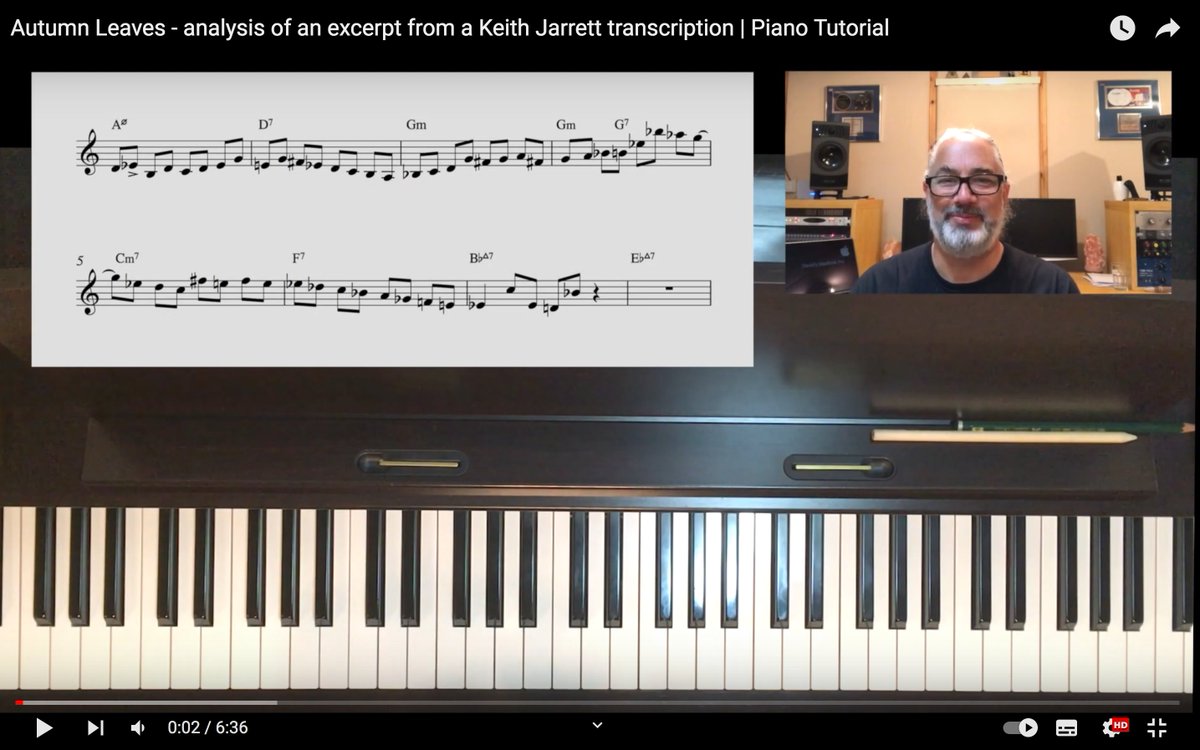 Here's my analysis of a short excerpt from a Keith Jarrett solo on Autumn Leaves. Advance jazz theory and more besides - just click the link below and enjoy! :-)

youtube.com/watch?v=hPzw3A…

#jazzpianosolo #jazzpiano #jazztheory #jazzmusic #gordonhulbert #jazzhandspiano