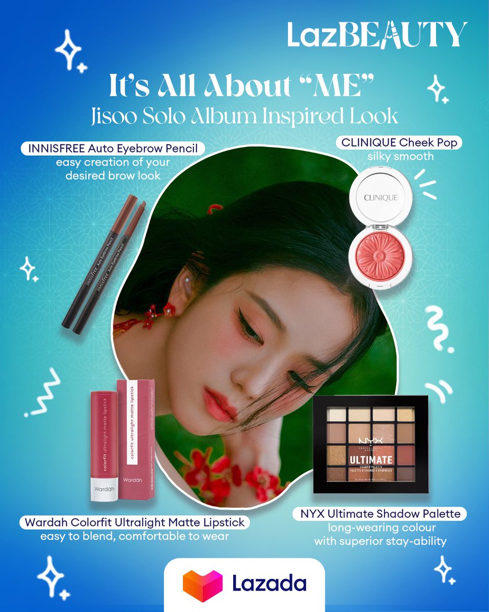 LazadaMY's tweet photo. Add a twist to your makeup inspired by Jisoo’s new comeback cover! This makeup style inspired by Peach Blossoms will definitely make your Raya transformation chic. Would you try Jisoo’s makeup? Use red emojis only 🥰💋💃🌹
#MestilahLazBeauty #LazBeauty #LazadaMY #JisooComeback https://t.co/LSXU3Yy2yz