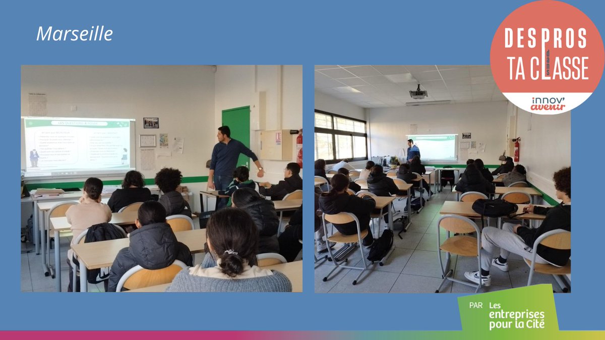 #DESPROSDANSTACLASSE Le 07.04, Olivier COURADE de @GroupeCVE  a intervenu au collège Edgar Quinet  à Marseille autour des #codes de la communication📷
