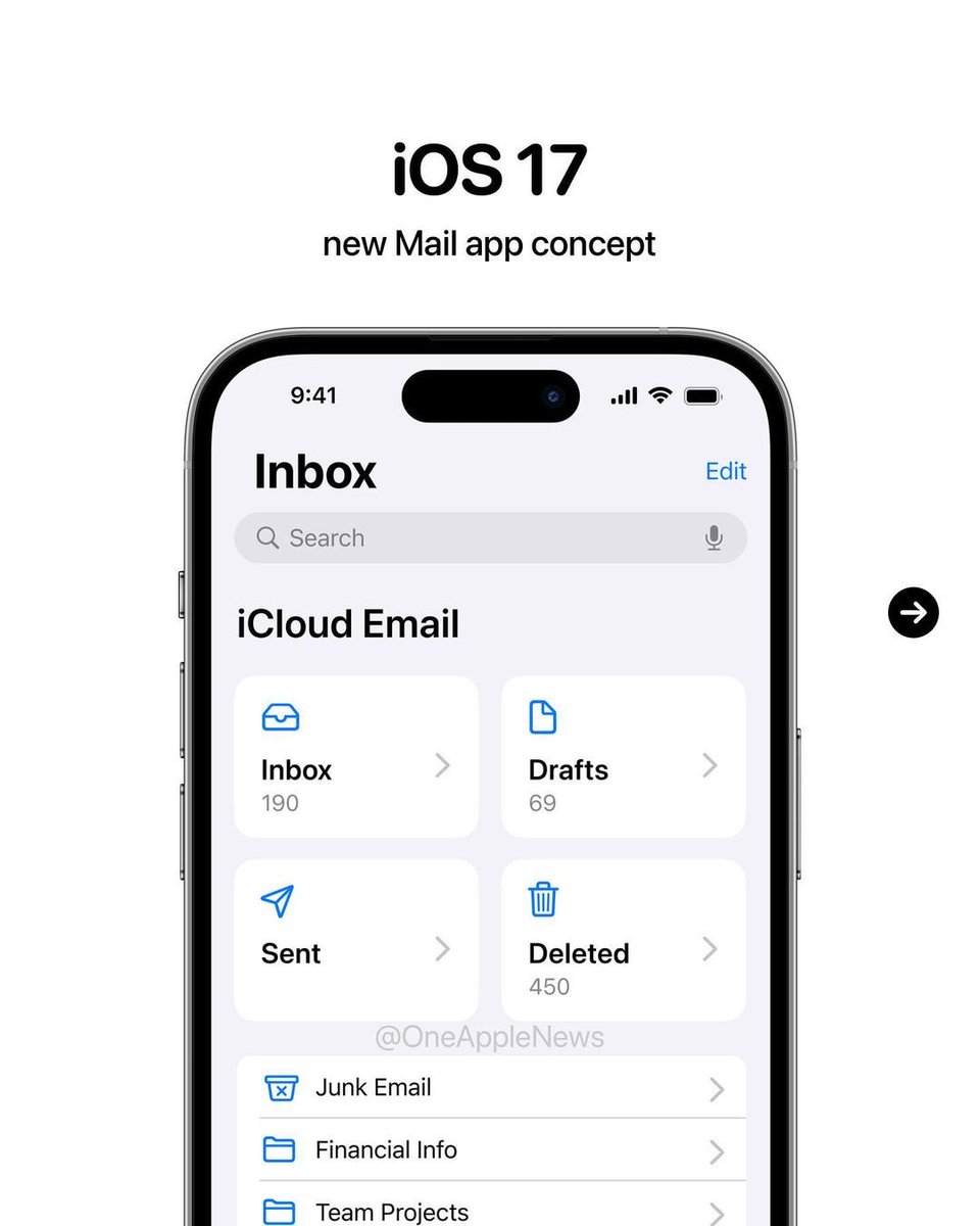 LinkinForLife on Twitter: "Rumored concepts of redesigned mail in iOS 17"