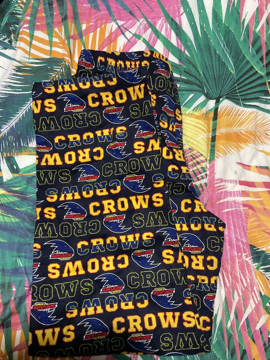 AnneMar70095965's tweet photo. @Adelaide_FC Got my fave pj’s to wear while I watch the game lol. C’mon Crows, we can do this! ❤️💙💛 #weflyasone #GatherRound #gocrows #myfavepjs #sopumped #AFLCrowsBlues https://t.co/DSbedZIijF