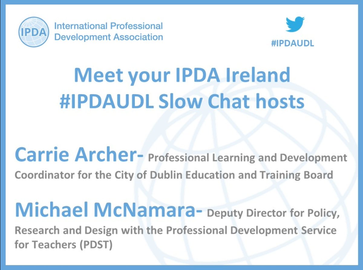 Michael McNamara (@ml_mcn) on Twitter photo Looking forward to co-hosting next week's #IPDAUDL Twitter Slow Chat with fellow <a href="/ipdaIreland/">IPDAIreland</a> committee member @Carcher_PD.
Come and join the conversation on Wednesday 19th April from 7pm - 9pm.
You can learn more about the IPDA Ireland committee here ipda.org.uk/ireland/ipda-i… Looking forward to co-hosting next week's #IPDAUDL Twitter Slow Chat with fellow <a href="/ipdaIreland/">IPDAIreland</a> committee member @Carcher_PD.
Come and join the conversation on Wednesday 19th April from 7pm - 9pm.
You can learn more about the IPDA Ireland committee here ipda.org.uk/ireland/ipda-i…