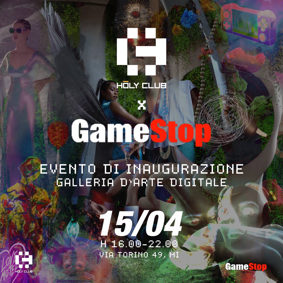CryptoMadonne's tweet photo. GM H Fam 🫶❤️‍🔥 see you this Saturday in Milan 🤩 with all these crypto art superheroes 
@GameStopItalia @HolyClubGroup @metabrera @viola_alisia @TuringFundNFT @mendacia_nft https://t.co/IcKeZ7fmF6