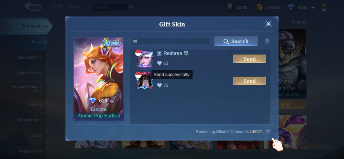 kolektorstore's tweet photo. ✨ GIFT SKIN ATOMIC POP ✨

Skin Atomic Pop 629💎
Eudora / Miya IDR 100.000

‼️ Via gift skin
🕒 Dikirim H+7 hari pertemanan https://t.co/J7IYflz4Tm