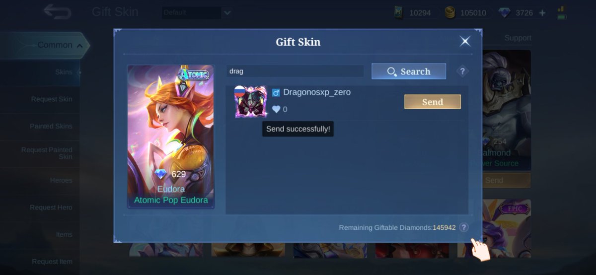 kolektorstore's tweet photo. ✨ GIFT SKIN ATOMIC POP ✨

Skin Atomic Pop 629💎
Eudora / Miya IDR 100.000

‼️ Via gift skin
🕒 Dikirim H+7 hari pertemanan https://t.co/J7IYflz4Tm