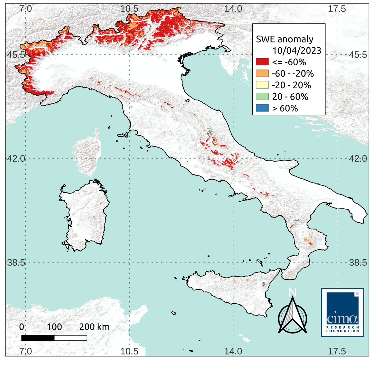 Historical peak accumulation for the IT #snow water resources was about one month ago. Time to take stock of the 2022-23 snow season then! What are the lessons we learned after one yr of low accumulation and fast melt, esp across the Alps? 👇
A thread! 🧵