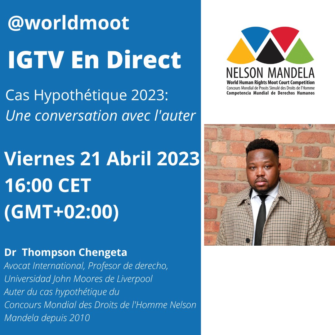 Let's have a date ! Join us live on IGLive for the annual case discussion with our case author! @DrThompsonLaw #worldmoot #15thanniversary #humanrightstalk #casediscussion