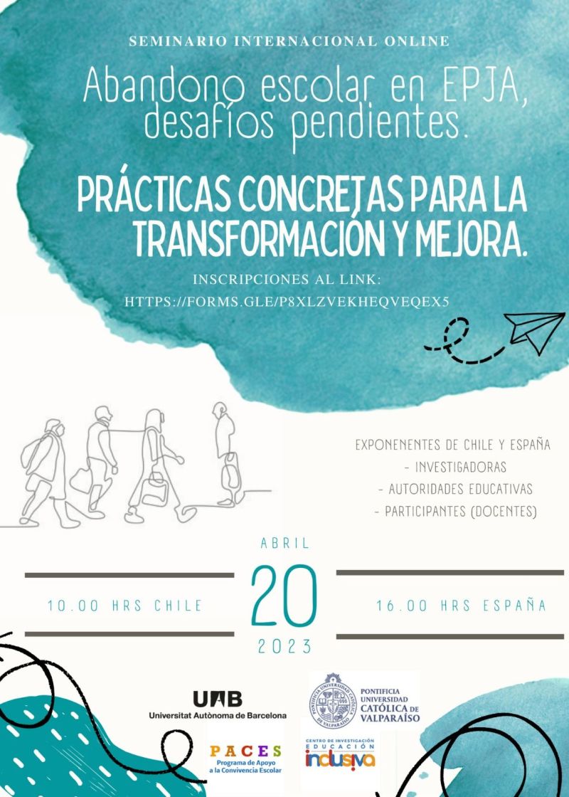 El próximo jueves se celebra este gran seminario, en el que expertas y expertos, junto con miembros de escuelas de #Chile y #España, reflexionarán sobre la #Educación para jóvenes y adultos y sus desafíos. 

Evento ONLINE y GRATIS!! Inscripciones: lnkd.in/d38uicMU