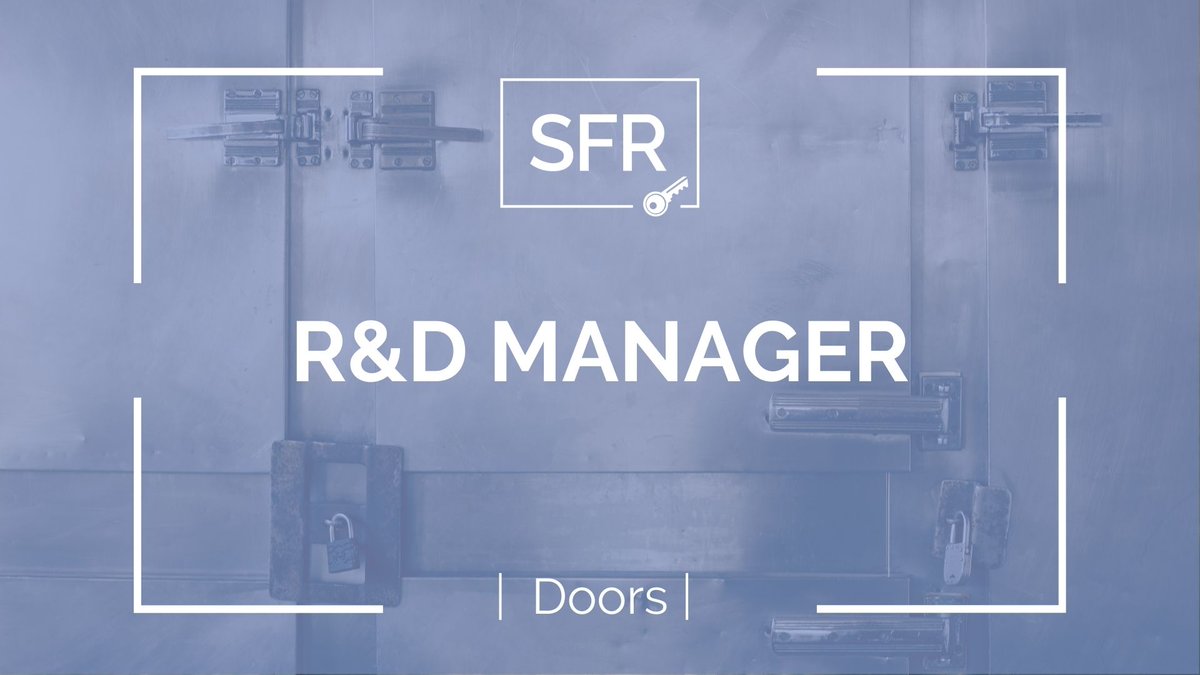 SolutionsSfr's tweet photo. 📢 Are you a Technical Manager or do you have an engineering background? 

🔹 R&amp;D Manager
40-50k + Car Allowance
Based: Midlands or North 
Security Doors
Job Ref: SFR343 

https://t.co/Q1oQgaqy5r 

#doors #securitysolutions #locking #security https://t.co/SPeN1AKKGm