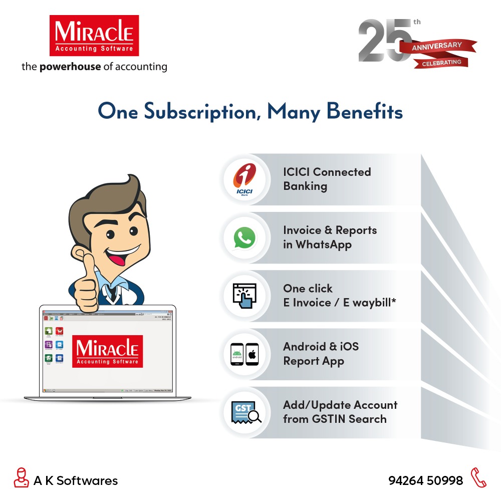 AKTech247's tweet photo. Get #miraclesoftware #Subscription now!
Call us at +91 094264 50998 for free demo
Visit us at https://t.co/tu0wIkNwEc
#Miracleaccountingsoftware #aksoftwares #Accountingsoftware #BillingSoftware #Accounting #Digitalaccounting
#Accountmanage #Inventorymanagement #Inventory https://t.co/2XefhUARER