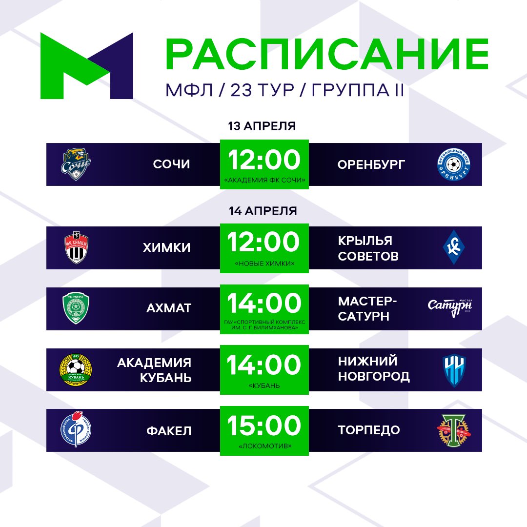 РФС on Twitter: "Сегодня матчем «Сочи» – «Оренбург» начнётся 23-й тур ...