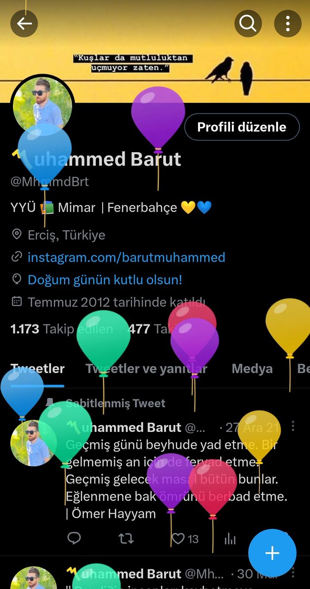 Balonlar uçuşuyor yine, zamanı durdursak mı artık diyorum 🎈