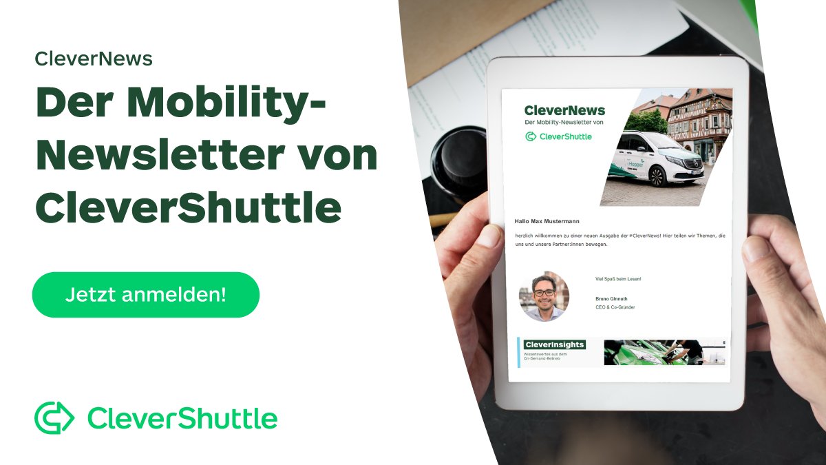 💡Mehr spannende Insights rund um On-Demand-Verkehre gefällig? 

Mit unseren #CleverNews informieren wir über alles, was unsere Partner und uns bewegt.

Jetzt anmelden! 👉 bit.ly/3PptPGT