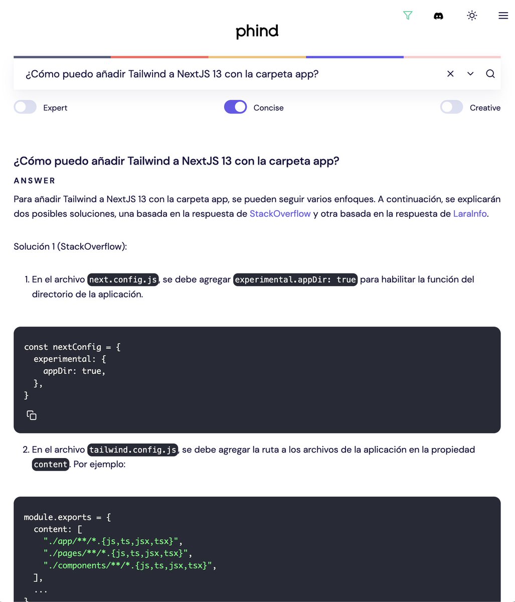 midudev's tweet photo. ¡El mejor buscador con IA para Programadores!

Phind ofrece:
◆ Soluciones actualizadas a día de hoy
◆ Instrucciones claras y concisas
◆ Da los resultados en Español
◆ Respuestas para expertos

Y es totalmente gratis:
🔗 https://t.co/uagwfIiAJm https://t.co/EAshpKSrHp