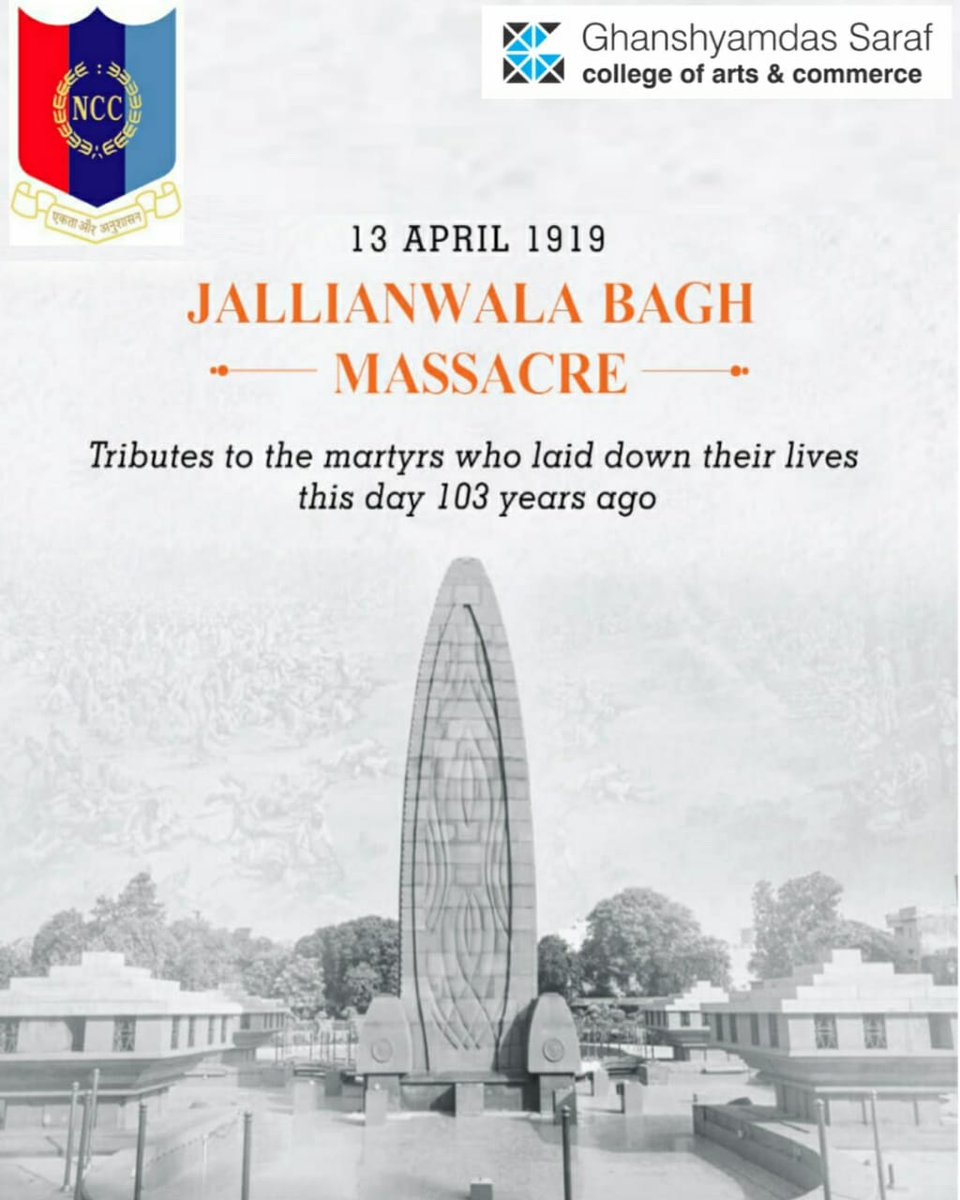 104 years to the gruesome Massacre but the lives that were lost shall be remembered forever 🇮🇳 #JallianwalaBaghMassacre @HQ_DG_NCC @ncc_dte @mumbai_group @DefPROMumbai