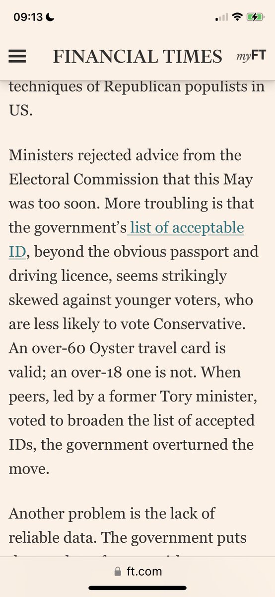 From @FT on the huge voter suppression implications of the rushed and expensive voter-ID requirement.