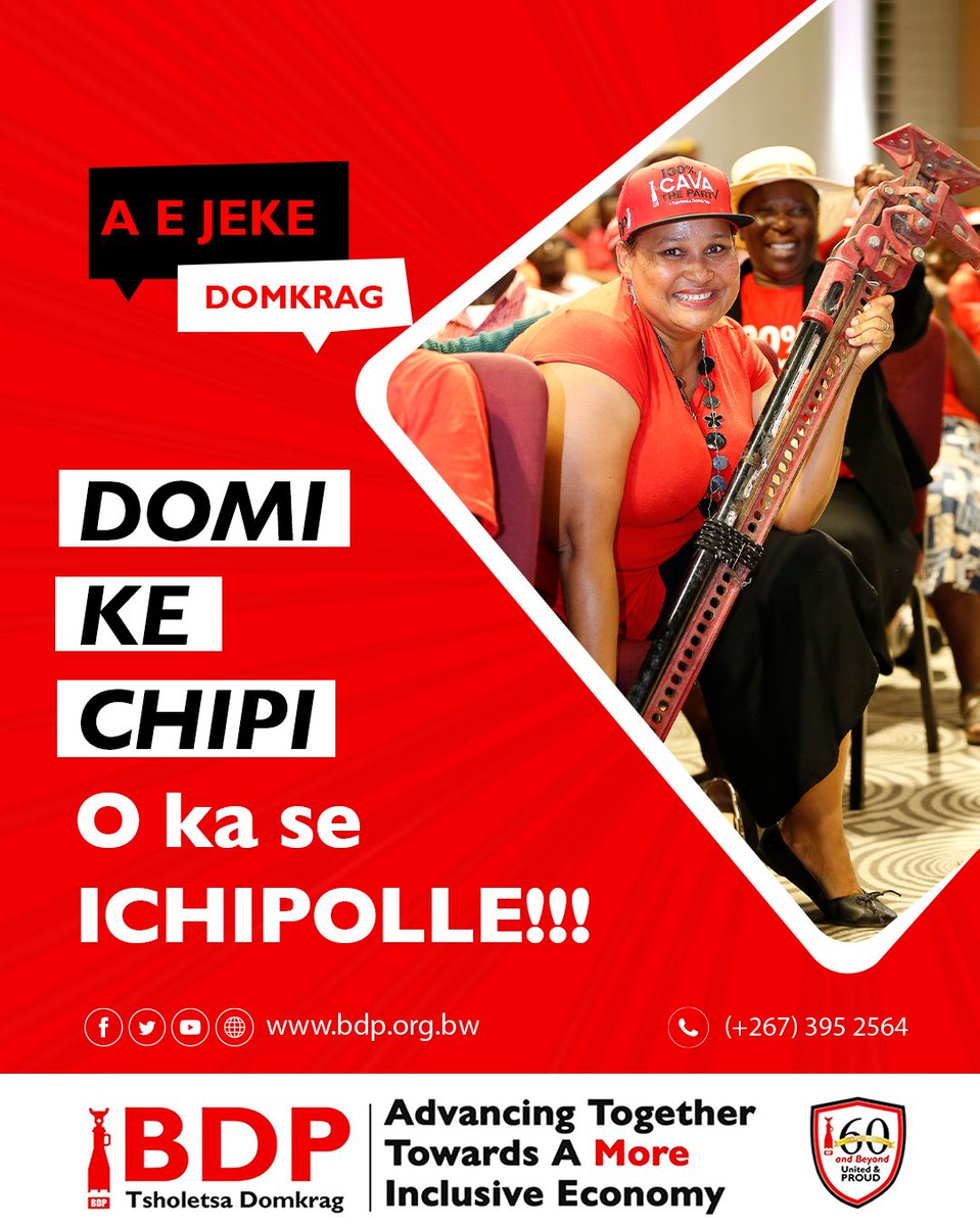 TheOfficialBDP's tweet photo. 𝐃𝐎𝐌𝐈 𝐊𝐄 𝐂𝐇𝐈𝐏𝐈, 𝐎𝐊𝐀 𝐒𝐄 𝐈𝐂𝐇𝐎𝐏𝐎𝐋𝐋𝐄 | 𝐀 𝐄 𝐉𝐄𝐊𝐄 𝐃𝐎𝐌𝐊𝐑𝐀𝐆 🔴⚫️⚪️
#AeJekeDomkrag #TsholetsaDomkrag #AdvancingTogether #ResetBW #UnityandConsolidation #ChipiKeChipi https://t.co/NRh8oLOR9H